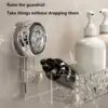 Corrugated Suction Cup Storage Holder Light Luxury Style Glacier Pattern Suction Cup Shelf No-Drill Bathroom Suction Storage Box 6