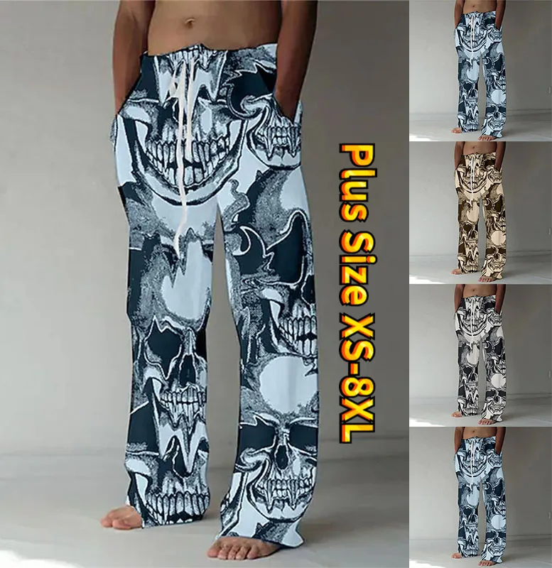 

Men 2023 Long Loose Jogging Pants Men Casual 3d Printing Low Waist Drawcord Loose Pants Fashion Sports Pants Long Straight Pants