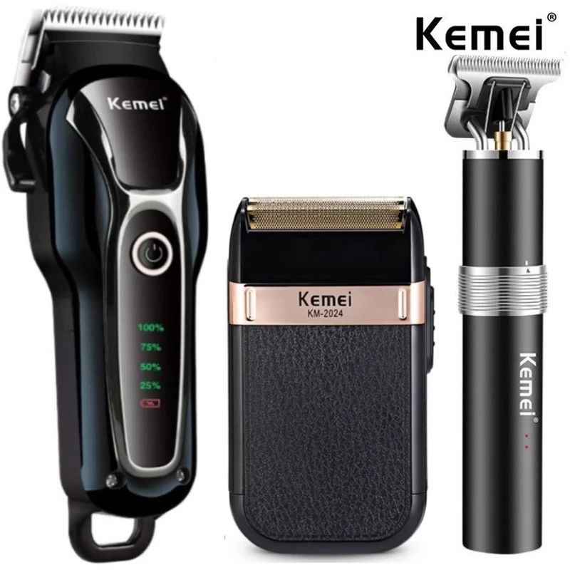 

Kemei Electric LCD Hair Clipper Trimmer For Men Rechargeable Shaver Beard Barber Professional Hair Cutting Machine USB 2022 New