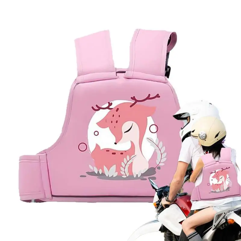 

Child Motorcycle Harness Cartoon Adjustable And Breathable Children Passenger Harness With Shoulders For Travel Everyday Use