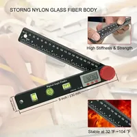 Digital Display Angle Ruler Digital Protractor Ruler Angle Finder Multifunctional Angle Level Ruler Woodworking Measuring Tools 2