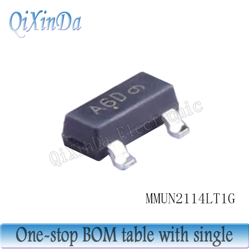 100PCS MMUN2111LT1G A6A MMUN2112LT1G A6B MMNU2113LT1G A6C MMUN2114LT1G A6D MMUN2115LT1G A6E MMUN2116LT1G A6F SOT-23 transistor