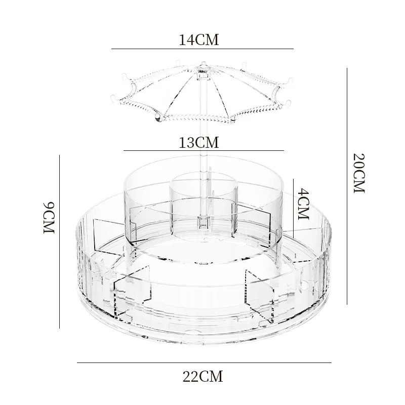 Makeup Organizers 360 Degree Rotation Transparent Storage Box Storage Shelf Cosmetic Storage Box Bathroom Organizer Home Storage 6