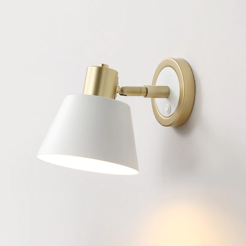 Nordic led wall light E27 Modern lamp power switch button lights for bedroom/living room/Bedside |