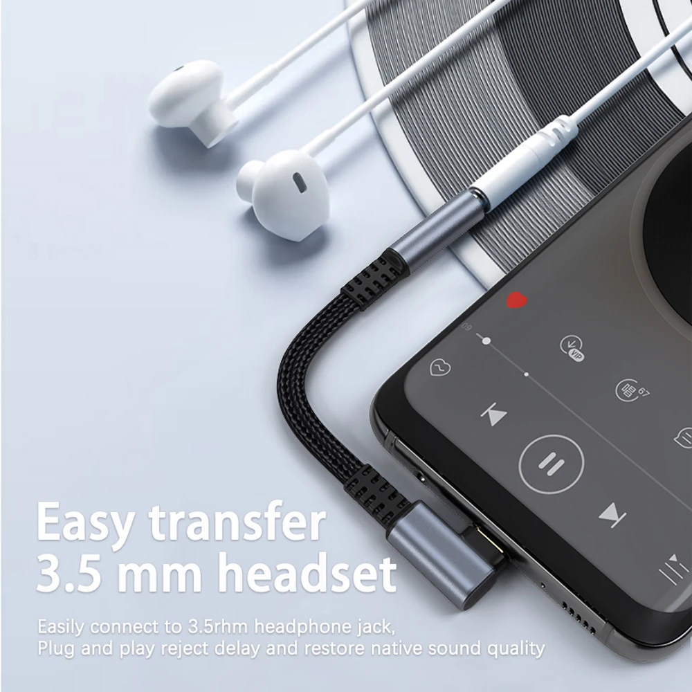 USB-C to 3.5mm Audio Adapter for Earphones and Headphones