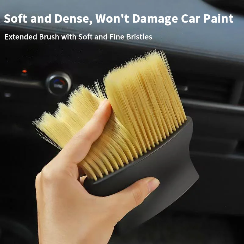 Multi-Purpose Car Cleaning Brush Soft Bristle Dust Removal Tool For Tight Spaces & Detailed Interior Cleaning