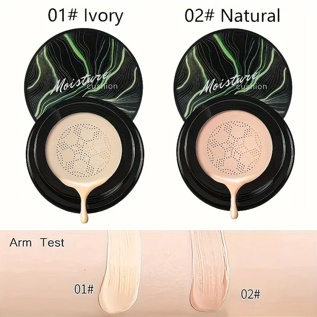Cuscino d'aria con testa a fungo, fondotinta CC Cream Correttore idratante Controllo olio impermeabile Trucco nudo a lunga durata 3