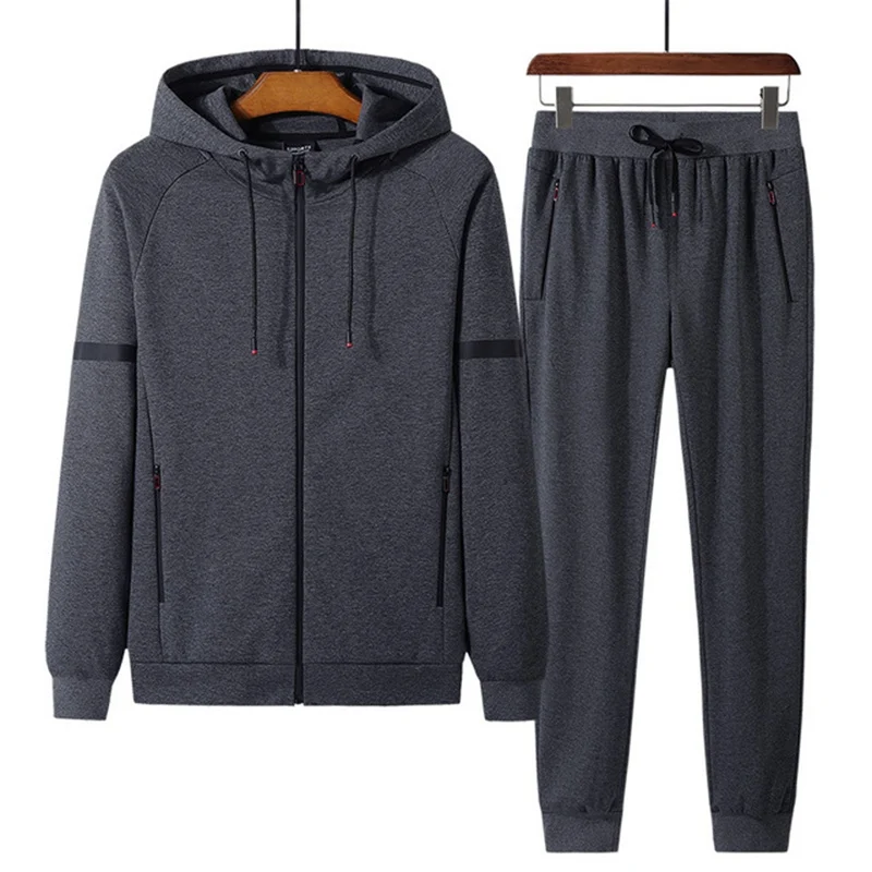 cotton men sweat suit set 8XL 9XL Spring Autumn leisure sports men big size sweatsuits men's sportswear oversized jogger suits