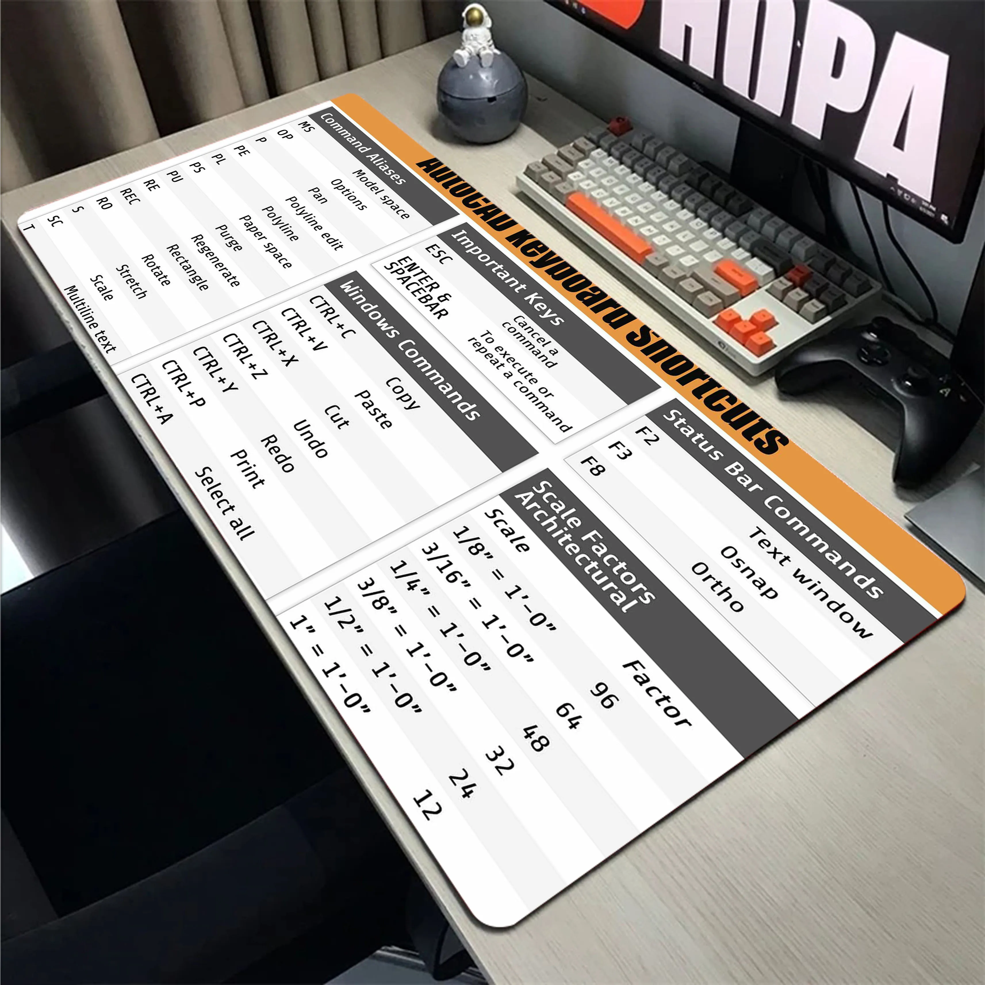 

Desk Shortcut Key Functional Gaming Mouse Pad Large Mouse Mat Laptop Mouse Carpet Game Carpet Keyboard Pads Gamer Desk Mat