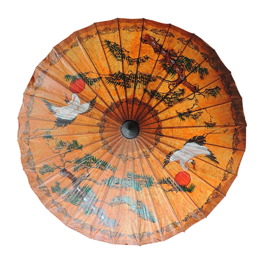 

1pc Classic Hand-painted Oil-paper Umbrella Decorative Oiled Paper Crafts for Bar Store Tearoom Decors Dragon Phoenix Patterns