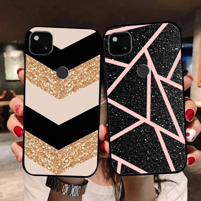 Floral Black Soft TPU Silicone Phone Case Cover