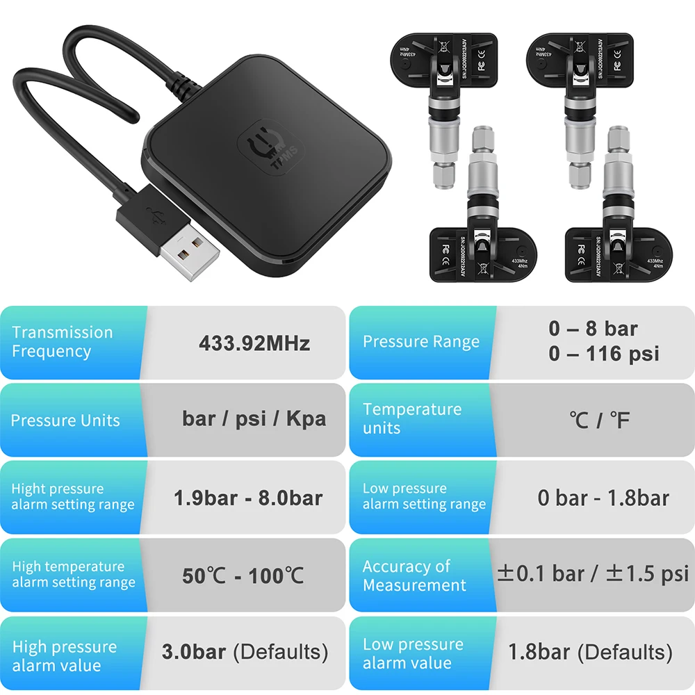 Ÿ̾ з ͸ ý, ȵ̵ ̼ 溸 ý, USB TMPS, 4 , ڵ ׼