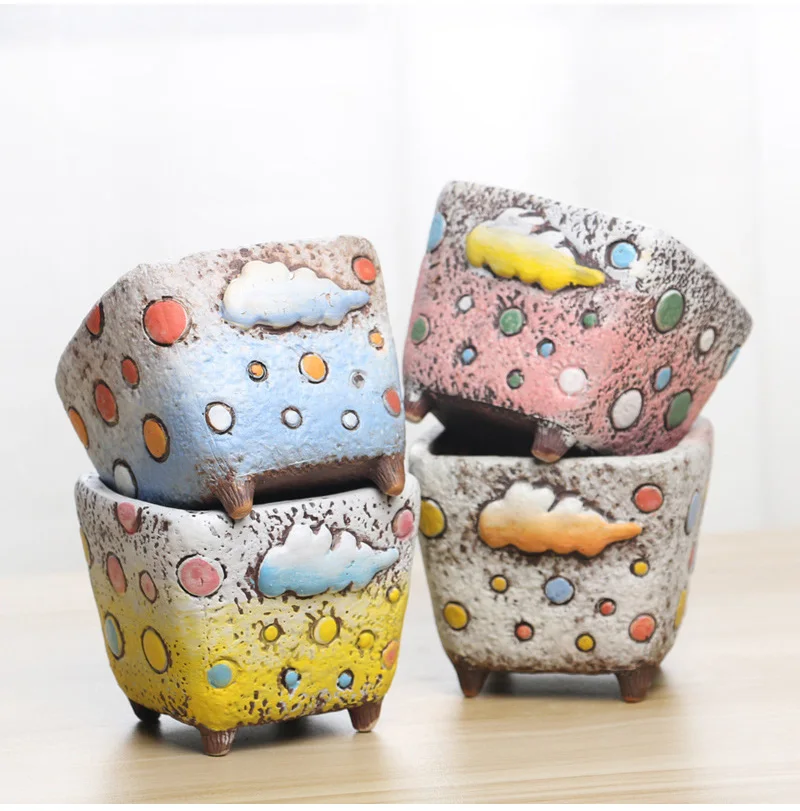 Pot De Fleur Céramique Dentier Asfrde - Pot à Crayons Déco Bureau, Plante Succulente, Cadeau Original