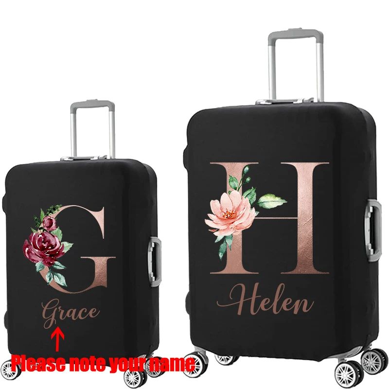 Custom Name Luggage Cover Protective Case Elastic Apply To 18-32 Inch Travel Luggage Dust Cover Suitcase Cover Protector