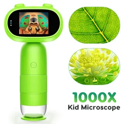 Portable Kids Digital Microscope with 2 - Inch IPS Screen - 1000X Magnification - 1000X (CM4)
