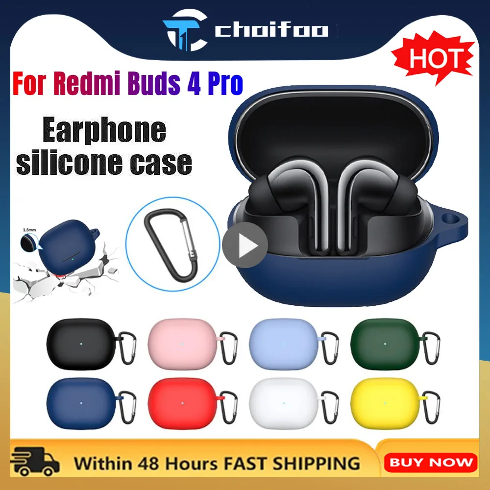 

Soft Silicone Protective Case For Redmi Buds 4Pro Headset Cover Shockproof Anti-scratch Washable Case For Redmi Buds 4Pro Cases
