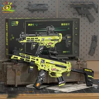HUIQIBAO MP5 MOC Weapon Model Building Blocks Military Army Pistol Gun Display Technical Bricks Children’s Toy for Boy Game 2
