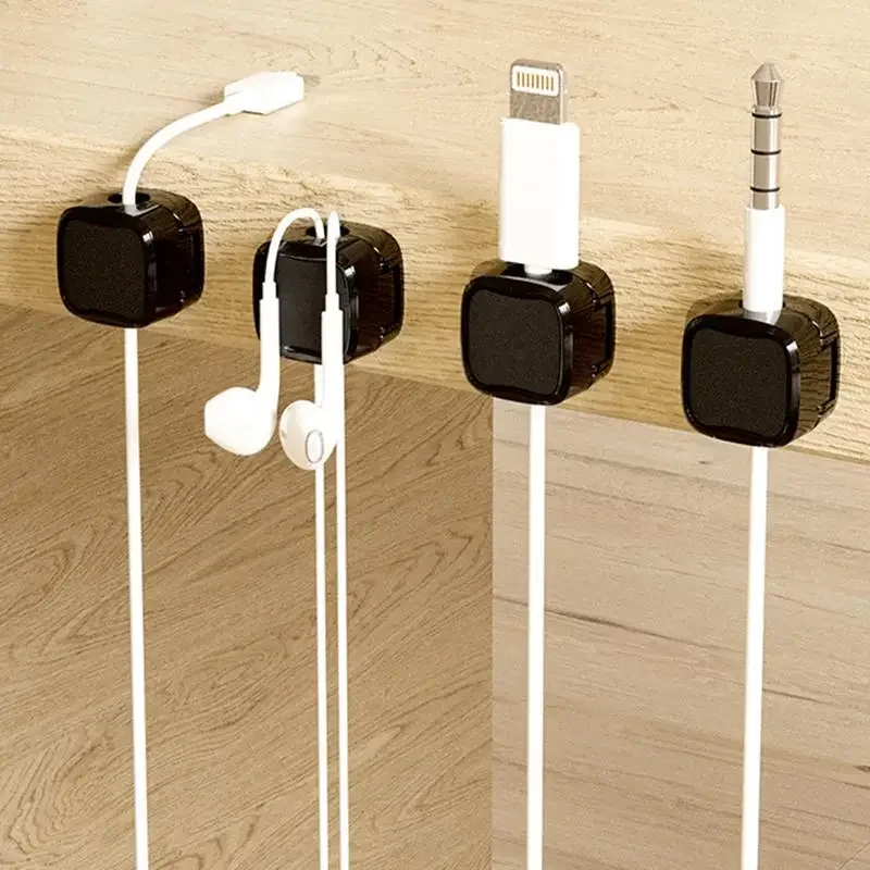 6PCS Magnetic Cable Clips Adjustable Cord Holder Under Desk Cable Management Wire Organizer for Home Office Gaming Setup cable organizer
