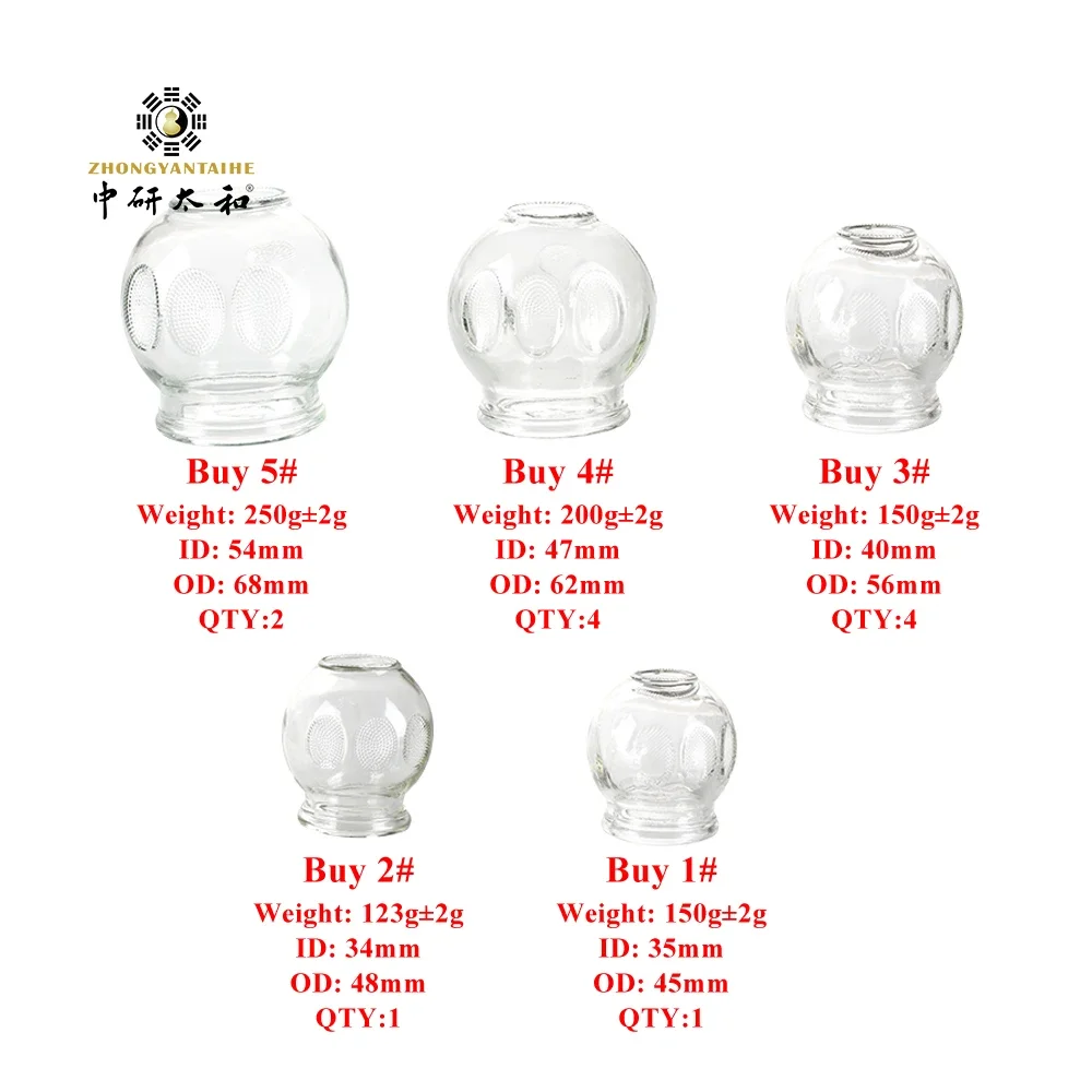 Cupping Set Chinese Cup Device Suction Apparatus Vacuum Cupping Cups Jars Therapy Professional Glass Suction Cups Massage Claro Cupping Set