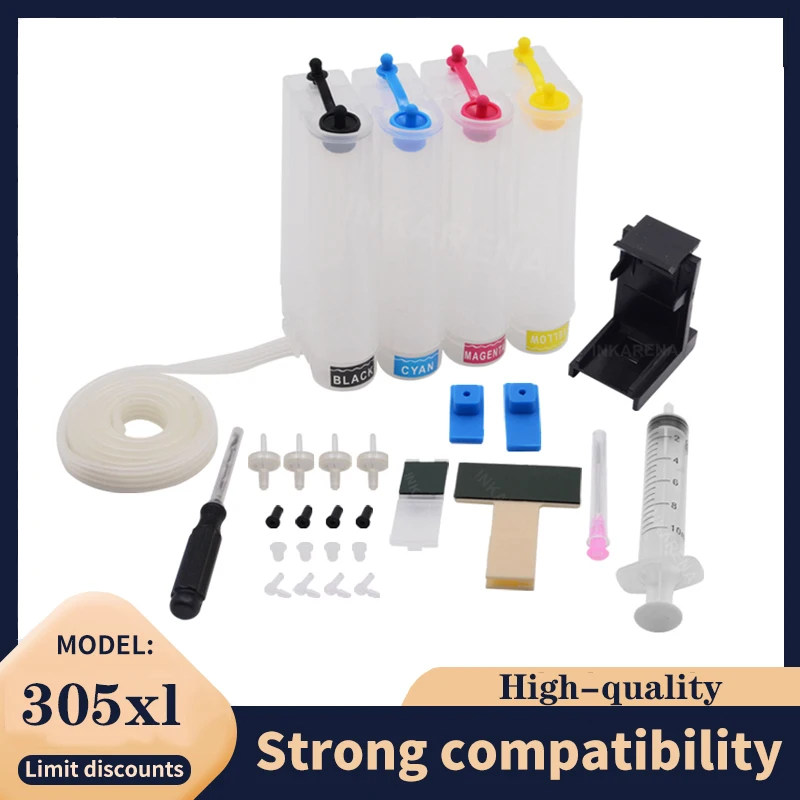Continuous Ink Supply System For HP305 305XL DIY CISS Ink Supply System For HP 305 XL DeskJet 2710 2720 4110 4120 4130 ENVY 6010 6020 6030 6420