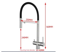Gray Purified Kitchen Faucet Hot Cold Mixer Pull Out Rotation Crane Tap Spray Stream Mode Filter Water Deck Mount 4