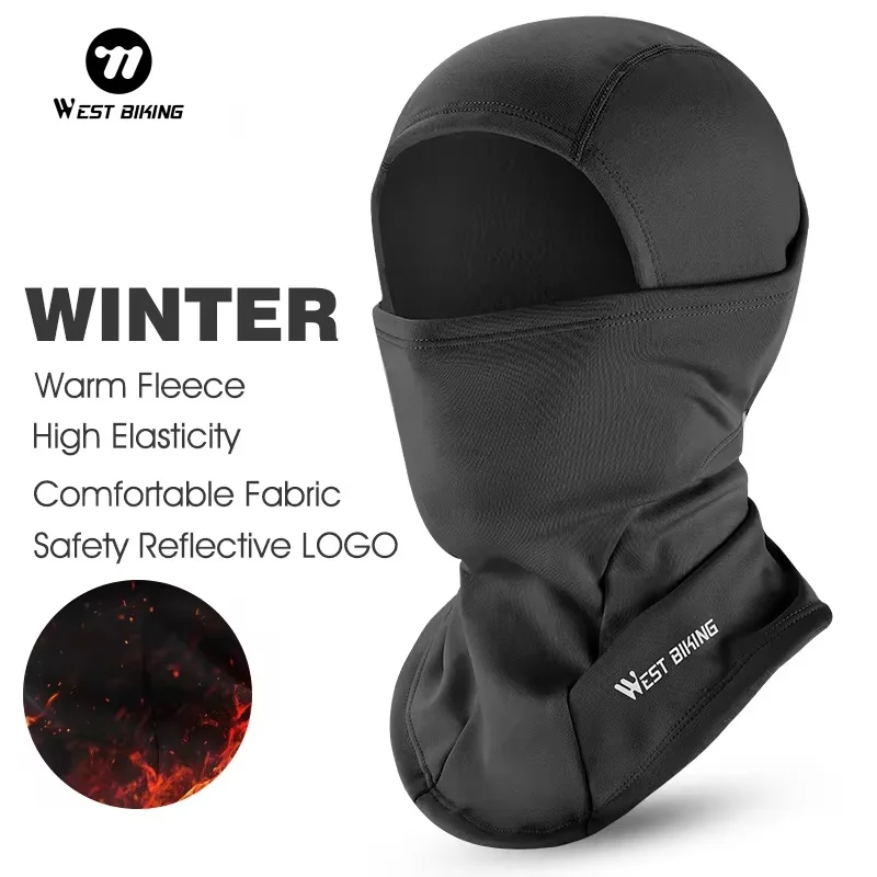 Cycling Cap WEST BIKING Winter Fleece Cycling Cap Hat Windproof Men Women Sport Scarf Balaclava Ski Bicycle Motorcycle Running Neck Warmer