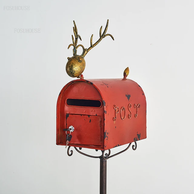 Európai Régi Postafiókok Kültéri Kovácsoltvas Postafiók Kerti Leszállító Retro Udvari Dekoráció Utcai Vélemény Doboz - Image 2
