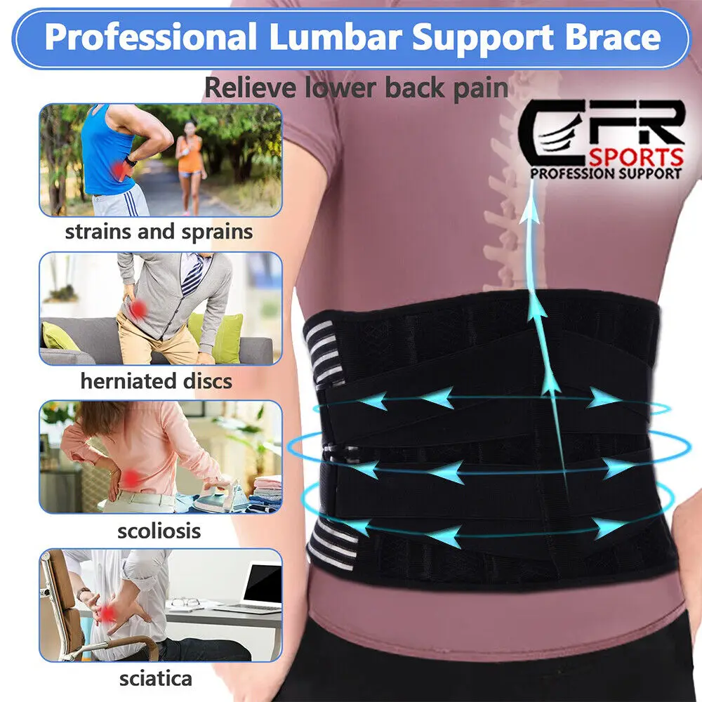 Adjustable Back Lumbar Support Belt with 6 Bone Waist Orthopedic Corset Men Spine Decompression Waist Trainer Back Pain Relief