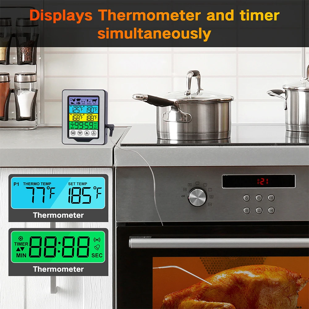 Tp16s Backlight Digital Bbq Oven Meat Thermometer Probe Kitchen Temperature  Lcd - Thermometer Hygrometer - Aliexpress