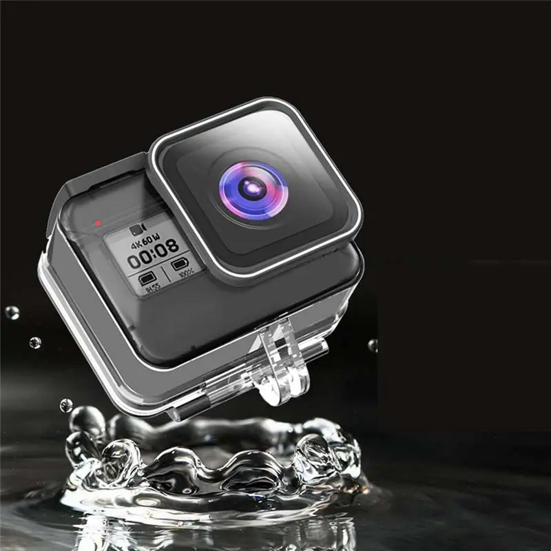 N05R GoPro Hero 8용 투명 휴대용 방수 쉘 보호 케이스 다이빙 박스 수중 카메라 액세서리