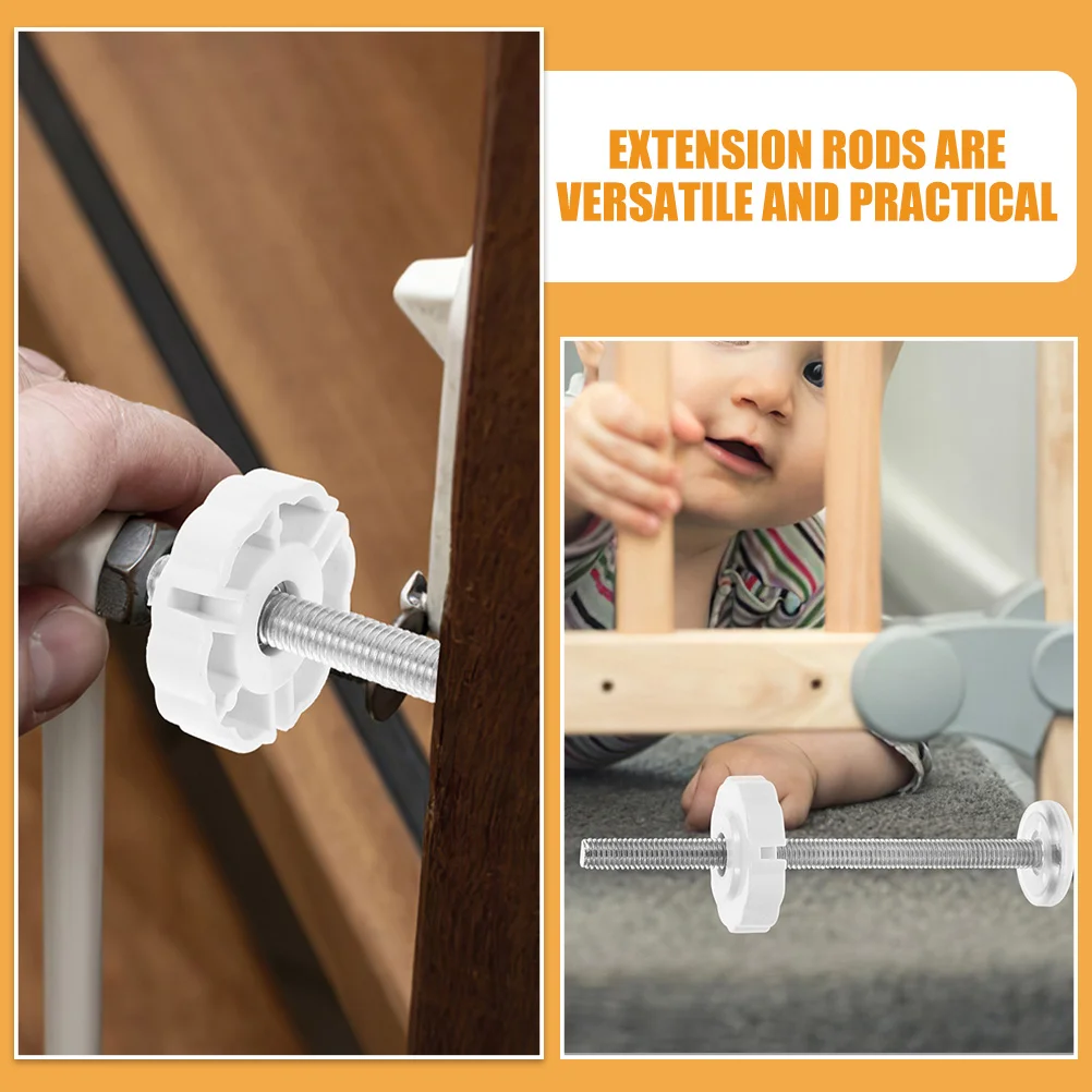 5 Pcs Rods Baby Gate Mounting Parts Threaded Extension Screws Doorway Safety Pressure Mount Pet Gate Hardware Wall
