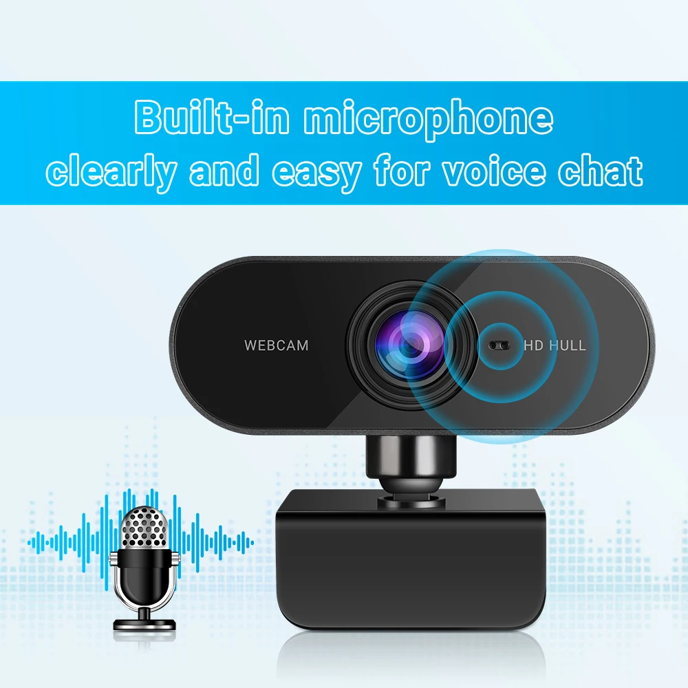 Elecpow HD 1080P Webcam Mini Computer PC Web Camera With Microphone Rotate Camera For Live Broadcast Video Calling Conference