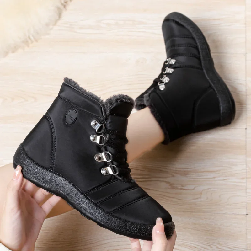 

Women Boots Fashion Lightweight Waterproof Snow Boots for Winter Shoes Women Casual Ankle Botas Mujer Warm Winter Boots Black
