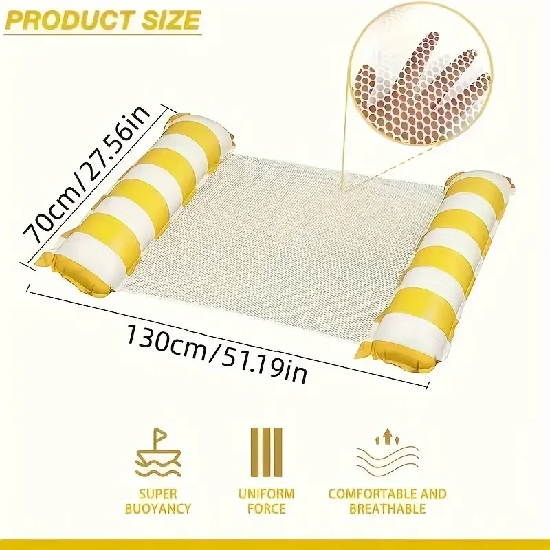 Inflatable Floating Row 1pc Foldable Double Backrest Water Amusement