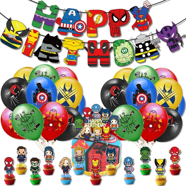 Décorations d'anniversaire Avengers - Décoration de fête Avengers - Ballons  Kinder