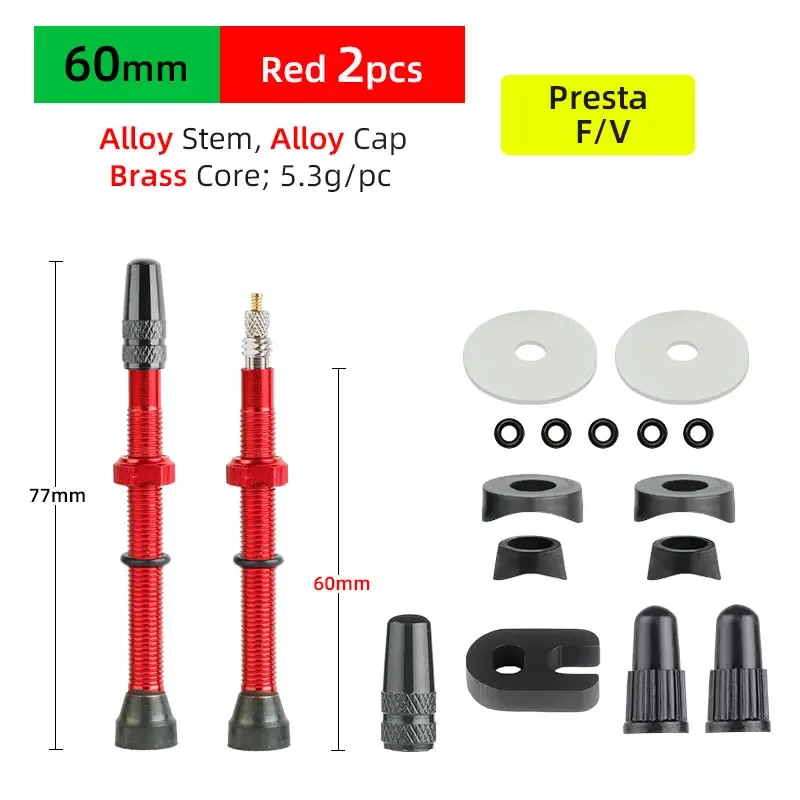 4 Valves Tubeless Bucklos 40mm CNC Aluminium - Presta Pour VTT Et Vélo Route