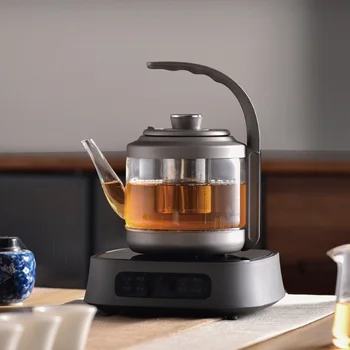 1350W Electric Kettle Fully Auto Bottom Pumping Quick Boiling Kettle Tea Maker Office Glass Temperature Control Teapot 1000ml 1
