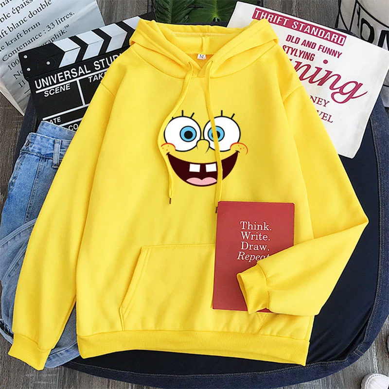 

New Style Spongebob Squarepants Cartoon Polyester Sweater Patrick Star Eugene Krabs Plankton Colorful Hooded Couple Sweatshirt