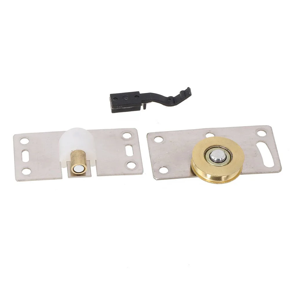 1set Stainless Steel Pulley Heavy Duty Sliding Door Wheels Pulleys Rollers Runners For Cupboard Cabinet Funiture Accessories