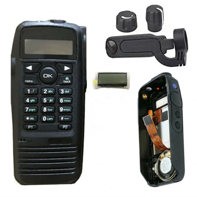 Full-Keyboard  Housing Case With Speaker And LCD Screen Display For XIR P8268 XPR6550 DP3600 Radios Communication PMLN4646 walkie talkie radio 7 1mm bone conduction headset earpiece microphone with u94 ptt adapter for motorola xir p8268 8260 apx 7000