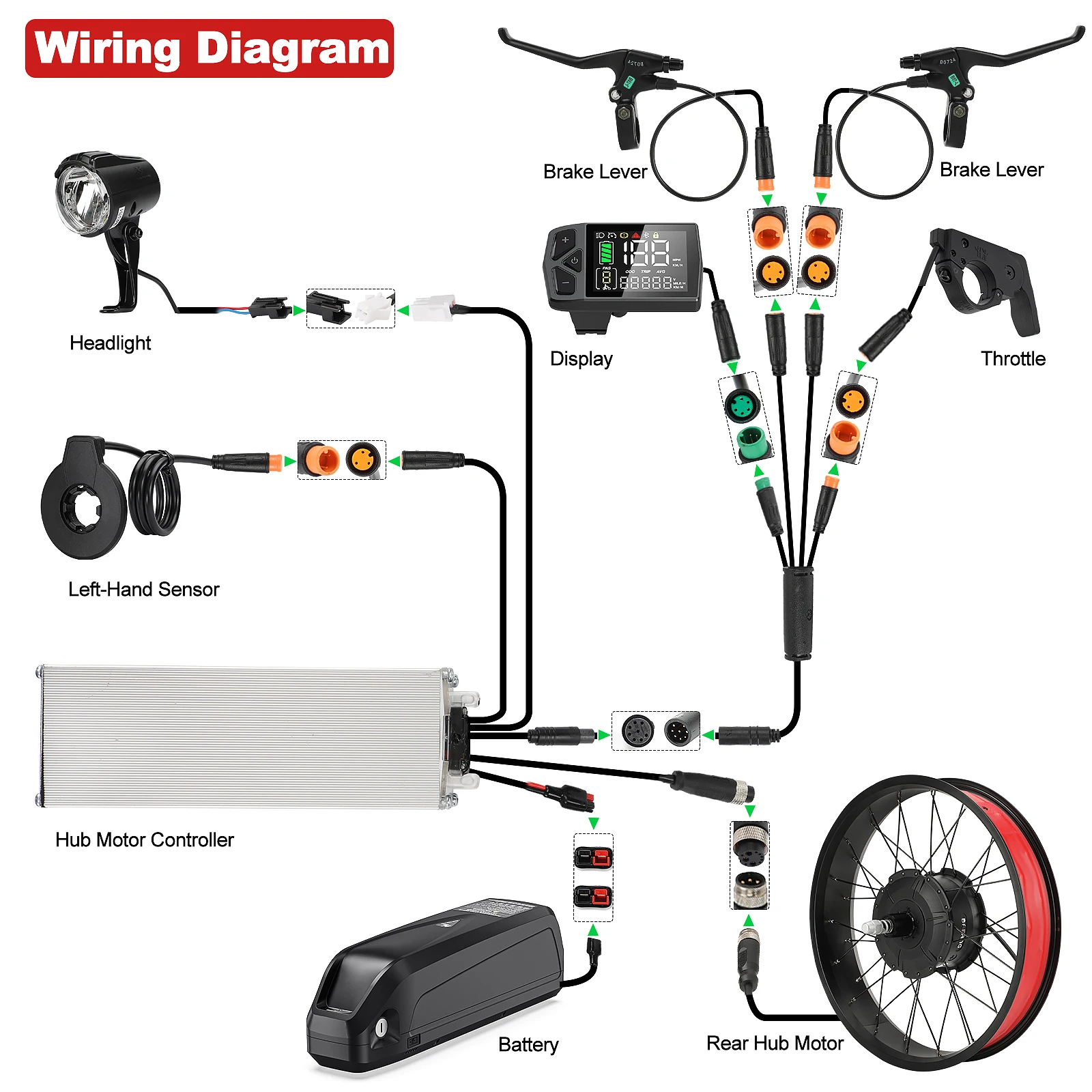 BAFANG 750W E-bike Conversion Kit ebike motor kit-Rear Hub Motor Drive for 20" Snow/Beach Fat Bikes-Upgrade Your MTB Cruiser Foldable Bike