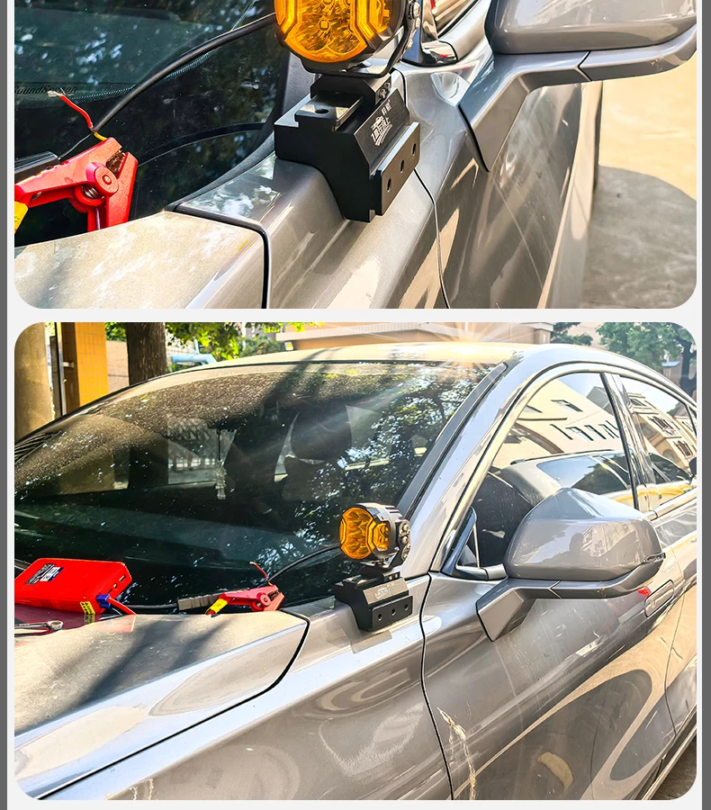 For Ford Mondeo Car A Pillar Led Spotlight Bracket Front Engine Hood Quick Release Dual Guide Rail Expansion Stand Lamp Holder detail image 7