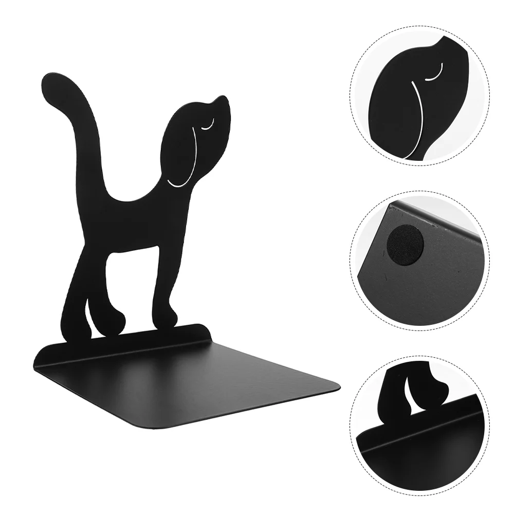 2 Pairs Non-skid Bookends Metal Book Stoppers Decorative Book Ends Animal Modeling Bookends
