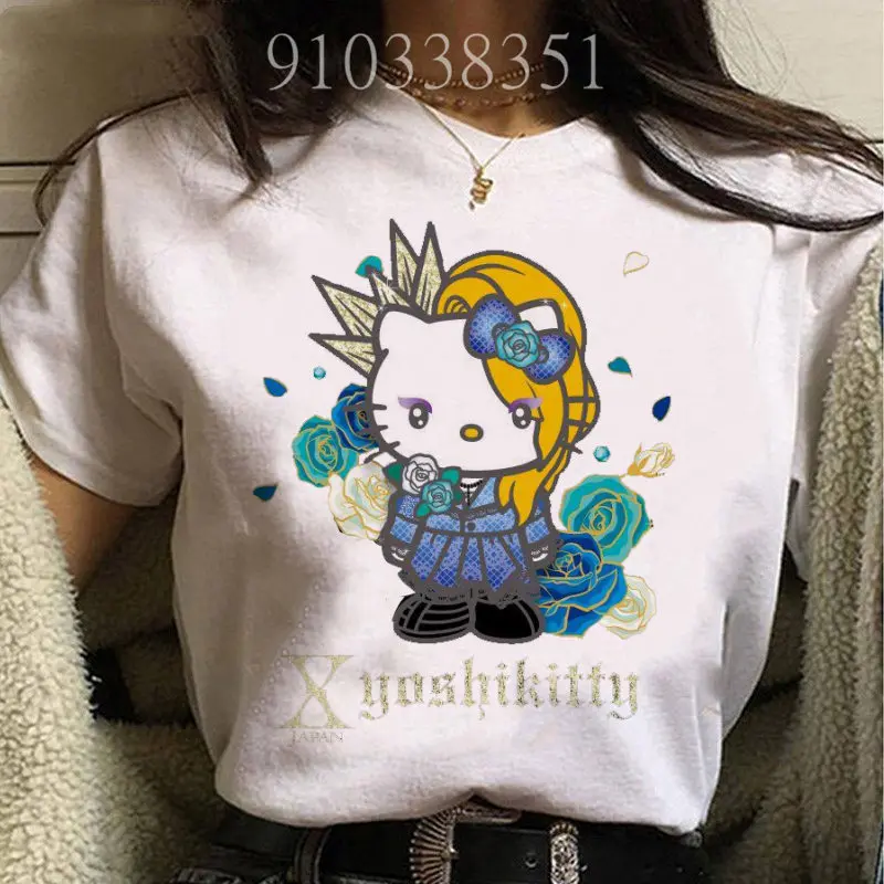 2024 Punk Style YOSHIKITTY Graphic T Shirt Girl Gothic Y2k Top