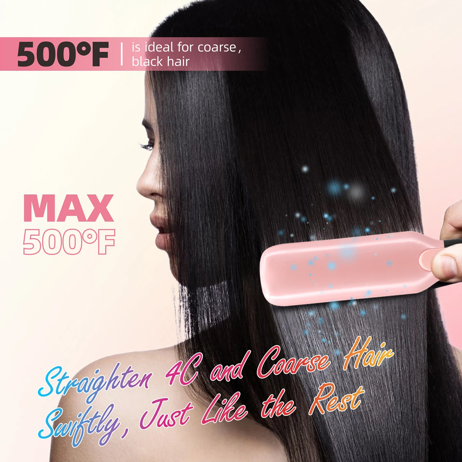 500F Plasma Hair Straightener Curler Professional Ceramic Coating Plate Hair Flat Irons Salon Styling Tool Smooth Frizz 110-240V 3