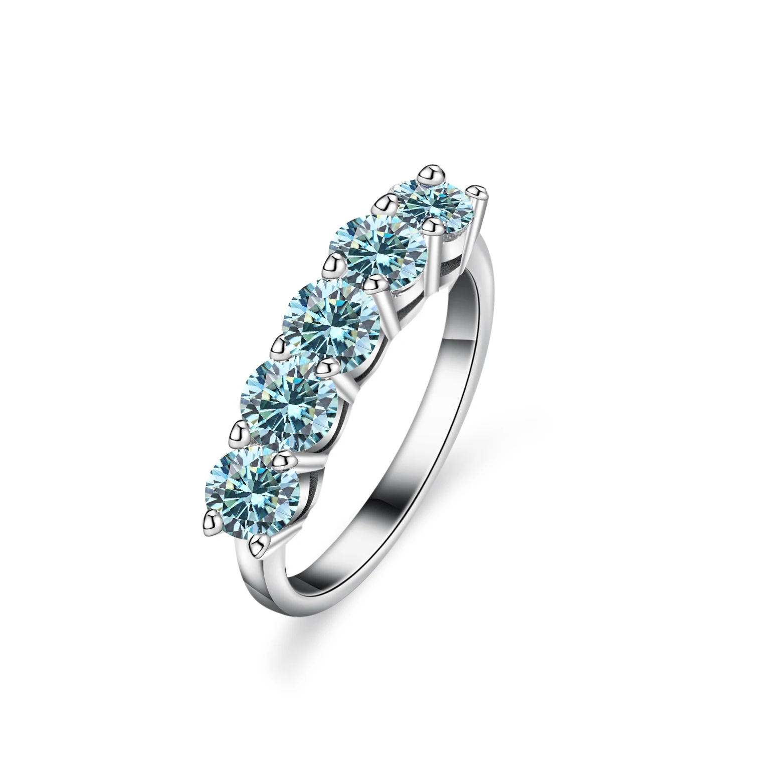 Weißgold D-Farbe 4mm Moissanit-Ring für Damen 1,5CT Stein Passend zu Diamanten Ehering Braut S925 Sterling Silber – Detail 20