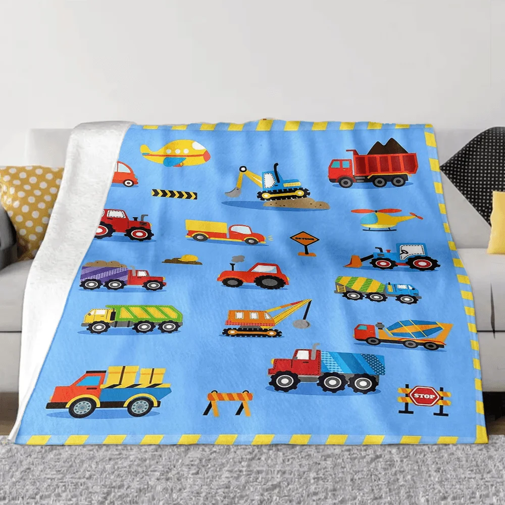 Construction Fleece Blanket,Throw, Bedspread 4