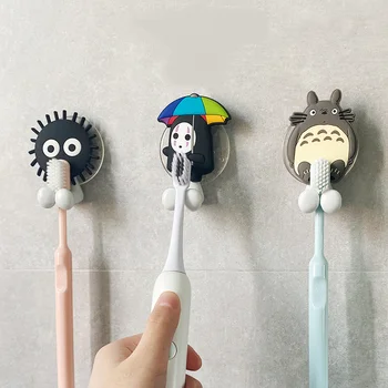 애니메이션 토토로 피규어 만화 칫솔 홀더 장난감, 스튜디오 지브리 이웃집 토토로 인형, 벽걸이 선반, 어린이 선물