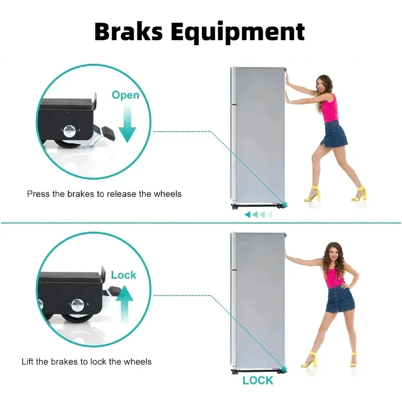 Appliance Rollers 360&deg; Extendable Furniture Appliances Rollers Washing Machine Stand Movable Refrigerator Raised Base Mobile Roller Bracket Wheel