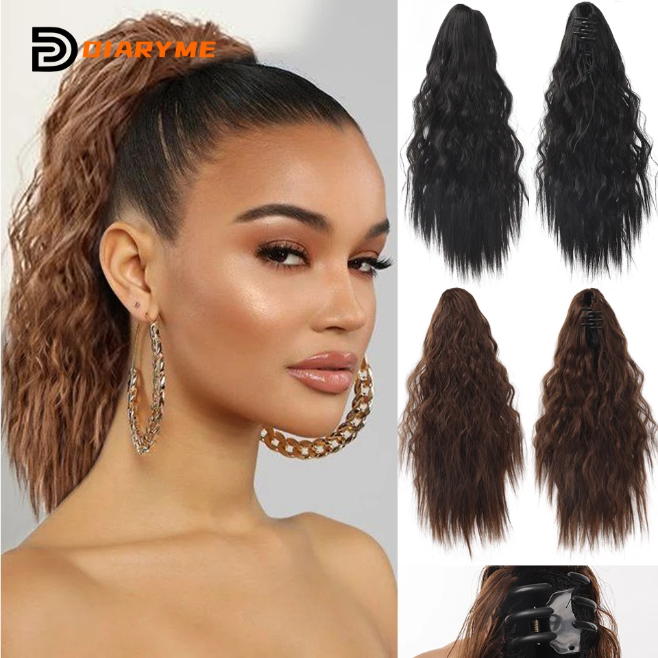 extensions-de-cheveux-synth-tiques-queue-de-cheval-courte-ondul-e-pince